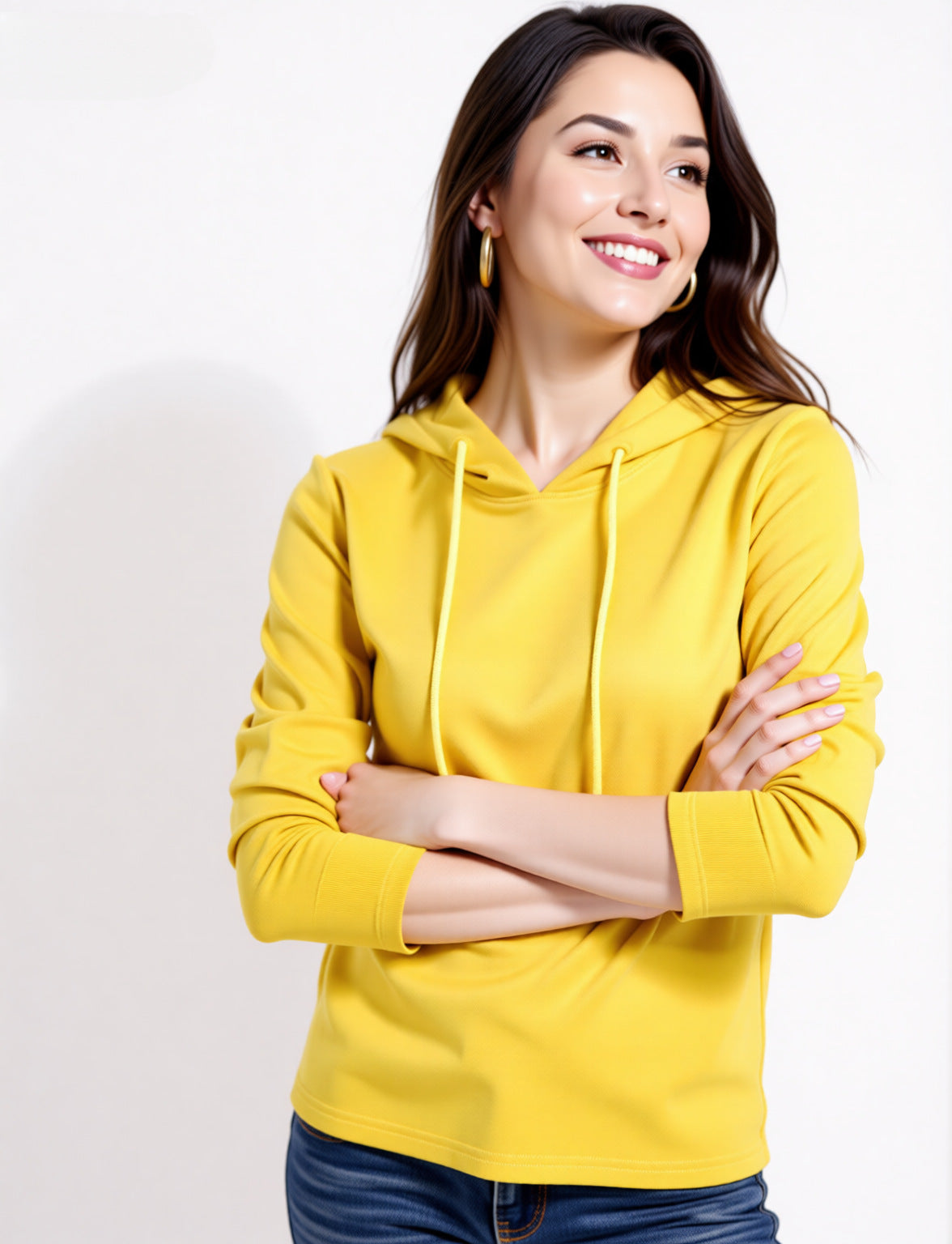 Lightweight Hoodie for Women — Slim Fit Pullover with Drawstring Hood in Soft Jersey